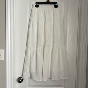 White Linen Long Skirt